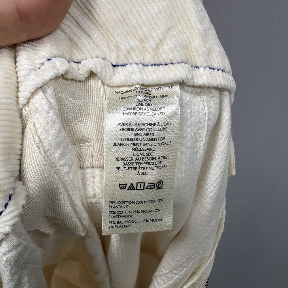 Maeve Colette Full Length Pants 30 fit 28x29 Cream Corduroy Wide Leg High Rise - Picture 15 of 16